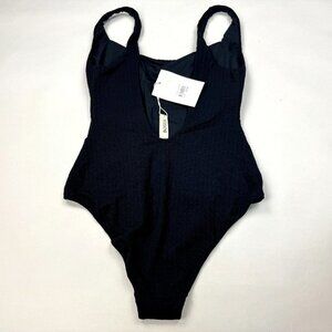 BOTEH Ra Theo Scoop One Piece Swimsuit‎ Women M NWT $250 Lined Stretch Black